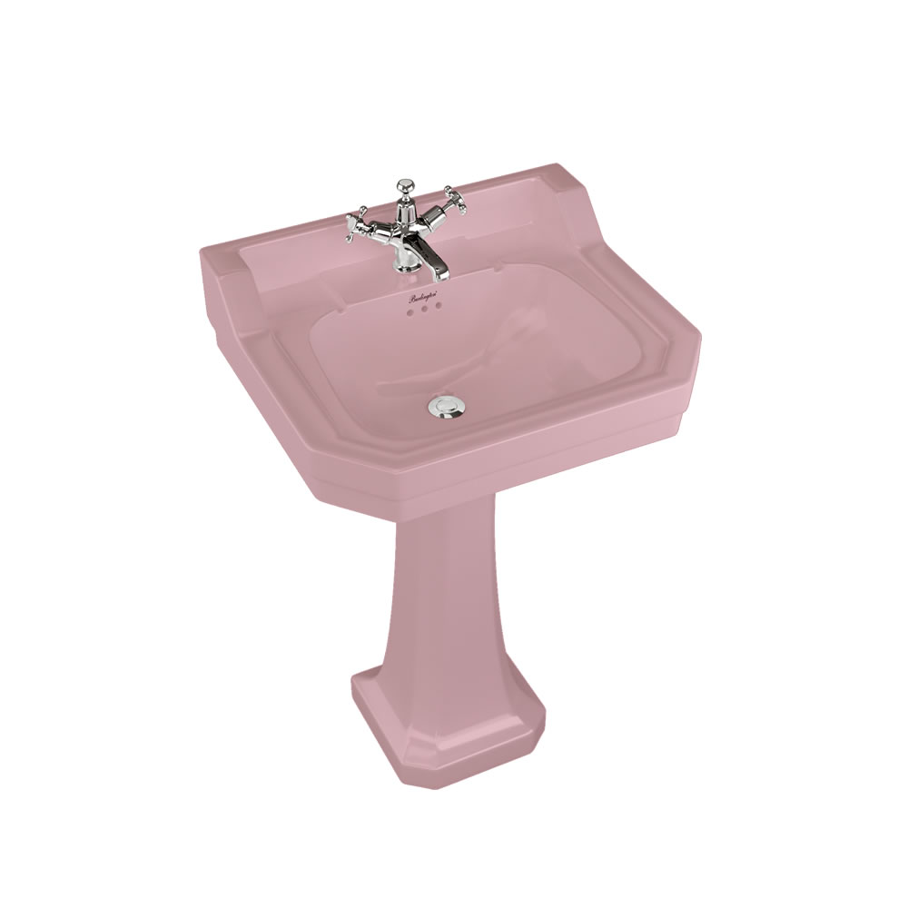 Bespoke Confetti Pink Edwardian 56cm Basin with Standard Pedestal